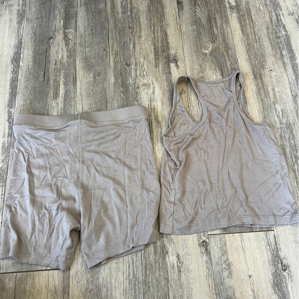 Splits59 Theo Rib Shorts in Taupe- Shorts Only - Picture 8 of 10